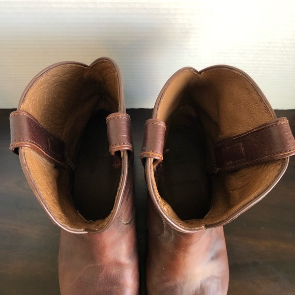 Frye Billy Leather Western Booties in Brown Cognac Size 10 - Picture 7 of 13